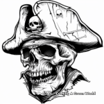 Ghastly Pirate Skull Coloring Pages 2