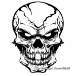 Ghoulish Demon Skull Coloring Pages 2