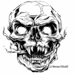 Ghoulish Demon Skull Coloring Pages 3