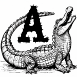 Giant Alligator Coloring Pages 2