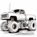Giant Lowrider Monster Truck Coloring Pages 1