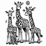 Giraffe Family Coloring Pages 2