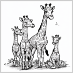 Giraffe Family Coloring Pages 3