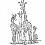 Giraffe Family Coloring Pages 4