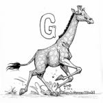 Giraffes in Action: Running Giraffe Coloring Pages 1