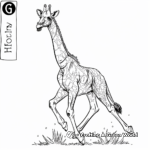 Giraffes in Action: Running Giraffe Coloring Pages 2