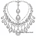Glamorous Diamond Necklace Coloring Pages 3
