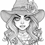Glamorous Witch Hat Coloring Pages 3