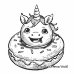Glazed Unicorn Donut Coloring Pages 1