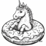 Glazed Unicorn Donut Coloring Pages 2
