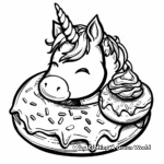 Glazed Unicorn Donut Coloring Pages 3