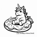 Glazed Unicorn Donut Coloring Pages 4