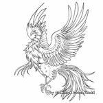Glowing Golden Phoenix Coloring Pages 1