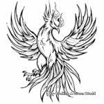 Glowing Golden Phoenix Coloring Pages 2