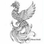 Glowing Golden Phoenix Coloring Pages 3
