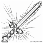 Glowing Minecraft Sword Coloring Pages 2