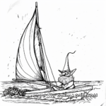 Gnome Sailing a Boat Coloring Pages 1