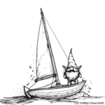 Gnome Sailing a Boat Coloring Pages 2