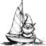 Gnome Sailing a Boat Coloring Pages 3