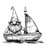 Gnome Sailing a Boat Coloring Pages 4