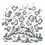 God Creating Birds and Fish Coloring Page 1