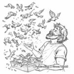 God Creating Birds and Fish Coloring Page 2