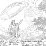 God's Creation of the World in Detail Coloring Page 2