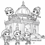 Golden Temple Coloring Pages for Children 2