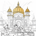 Golden Temple Coloring Pages for Children 4