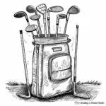 Golf Bag Full of Clubs Coloring Pages 2
