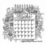 Gorgeous Floral-Filled Calendar Coloring Pages 3