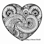 Gorgeous Paisley Heart Coloring Pages 2