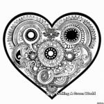 Gorgeous Paisley Heart Coloring Pages 3