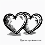 Gothic Style Two Hearts Coloring Pages 1