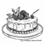 Gourmet Opera Cake Coloring Page for Adults 2