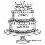 Gourmet Opera Cake Coloring Page for Adults 3