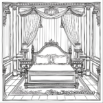 Grand Mansion Bedroom Coloring Pages 1