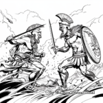 Greek Gods in Battle: Immortal War Coloring Pages 3