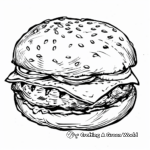Grilled Chicken Burger Coloring Pages 1