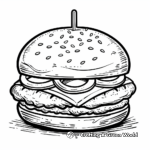 Grilled Chicken Burger Coloring Pages 2
