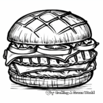 Grilled Chicken Burger Coloring Pages 3