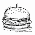 Grilled Chicken Burger Coloring Pages 4