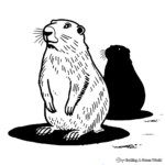 Groundhog and His Shadow for Kids to Color 1