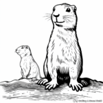 Groundhog and His Shadow for Kids to Color 2