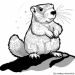 Groundhog and His Shadow for Kids to Color 4
