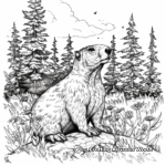 Groundhog in the Wild: Wilderness Scene Coloring Pages 1