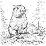 Groundhog in the Wild: Wilderness Scene Coloring Pages 4