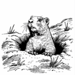 Groundhog Popping Out of His Burrow Coloring Pages 3
