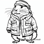 Groundhog with Winter Clothes Coloring Pages 4