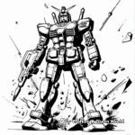 Gundam Battle Scenes Coloring Pages 2
